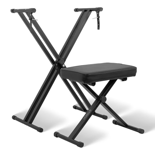 STRICH Piano Keyboard Stand Stool Set, Adjustable Double X-Style Portable Stand for 54-88 Key...