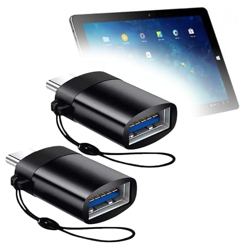 Conector USB-C Chuwi Hi10 para solucionar falta de puertos USB normales con llavero negro 2 uds