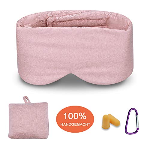 100% Modal Baumwolle Schlafmaske Premium Augenmaske große Schlafmaske Nachtmaske mit verstellbarem Klettverschluss für Männer und Frauen, super weich