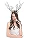 XIDAJIE Deer Antler Flower Crown Headbands Halloween Chritmas Long Antler Flower Branches Headband Props Horns Headpieces Hair Band Photo Shoot Forest Goddess Headdress Headwear, Navy