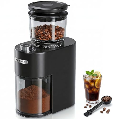 Ksionka Conical Coffee Bean Grinder, 38 Precise Settings, Anti-Static