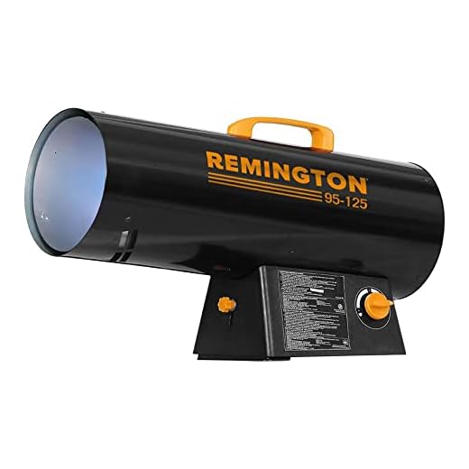 Remington Heater REM-125V-GFA-O 125,000 BTU Propane Forced Air Heater, Black