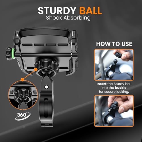 Image of GRAND PITSTOP Bike Mobile Holder | (Blue - Jaw Grip, 360 Rotation) | Aluminium Clamp for Scooters, Bicycles, Motorcycles | Firm Hold | GPS Navigation | Anti-Slip Mount