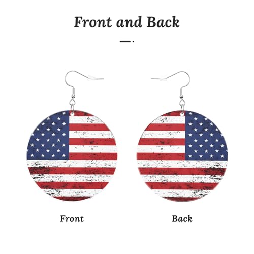 National Flag Earrings Dangle Earrings Lightweight Round Acrylic Earrings for Women2