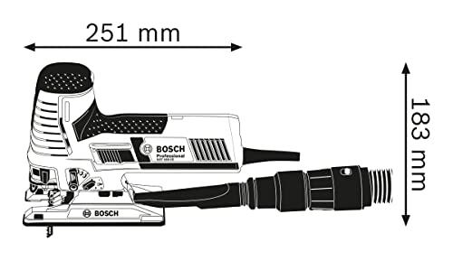 Bosch Professional Stichsäge GST 160 CE (800 Watt, inkl. Absaugadapter, Abdeckhaube, 3x Sägeblätter, 3x Schwämme, in L… – Bild 4