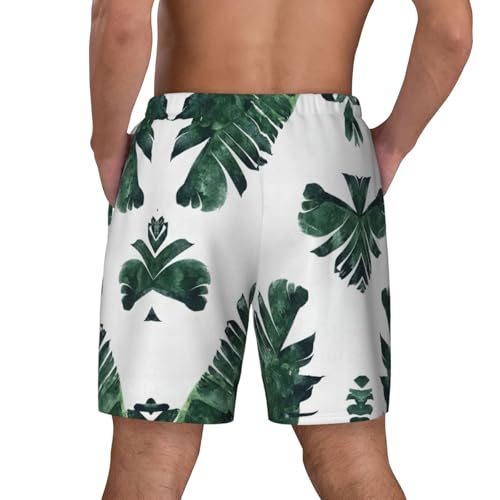 Palm Leavesshort Swim Trunks with Waist Rope and Two Side Pockets Beach Shorts Bathing Suits for Men4