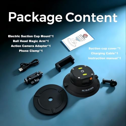 4.5" Electric Suction Cup Camera Mount With Ball Head Magic Arm - MP4501 - image 6