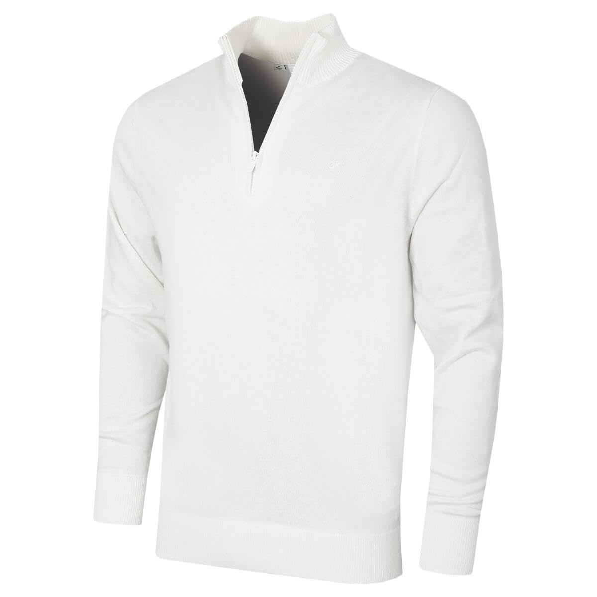 Calvin Klein Mens Campus 1/2 Zip Sweater - White - XXXXL