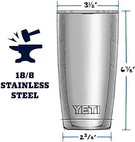 YETI Copo Rambler de 590 ml, aço inoxidável, isolado a vácuo com tampa MagSlider - Novo