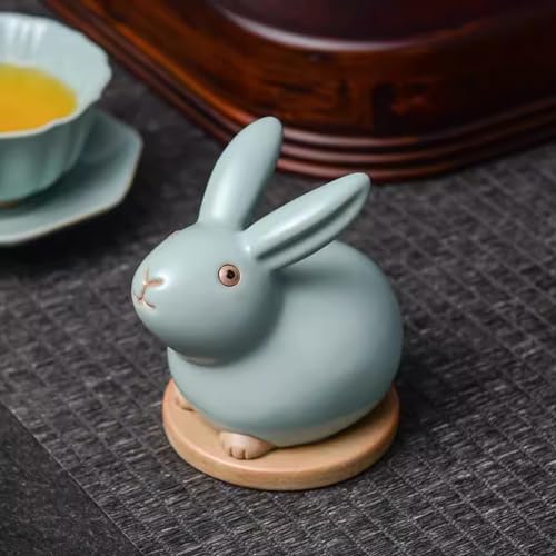 Adornos de escritorio conejito mascota de té para mesa de té 6