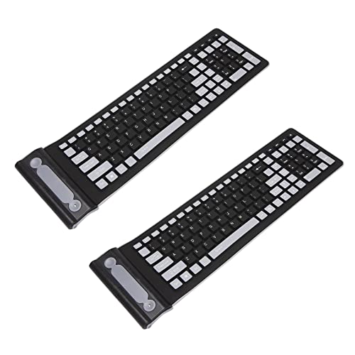 Mini clavier en silicone souple lot de 2 avec récepteur USB sans fil lavable