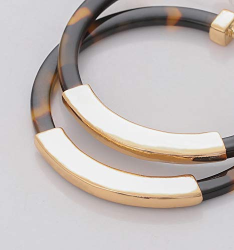 Hoop Earrings For Women Geometry Acrylic Resin Earrings Bohemia Tortoise Shell Earrings Mottled Statement Stud Earrings Fashion Jewelry(Dark Leopard) #TOP6