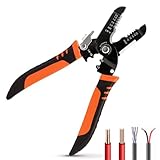 Untrytb Wire Stripper, Professional 5-In-1 Wire Strippers Tool, Wire Cutters Crimpers, 10-20 AWG Electric Pliers Crimp for Stripping, Cutting, Crimping, Sharpening, Clamping