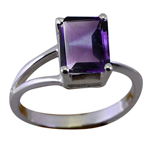 Améthyste naturelle rectangle en argent 925 le cadeau mixte idéal pour célébrer un moment