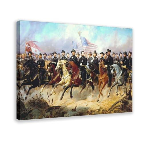 Toile General Grant And His Generals Ole Peter Hansen Balling impression d'art premium