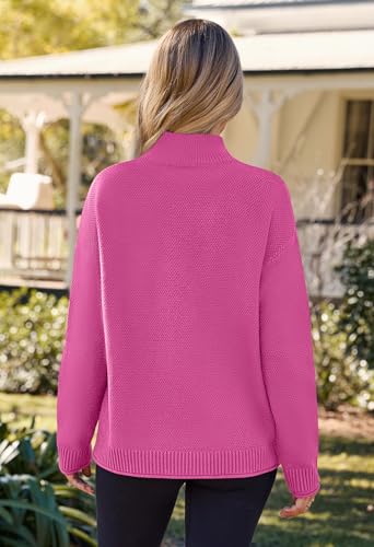 Image of MEROKEETY Women's Turtleneck Long Sleeve Sweater 2025 Fall Cozy Knit Loose Casual Trendy Pullover Tops Winter Clothes