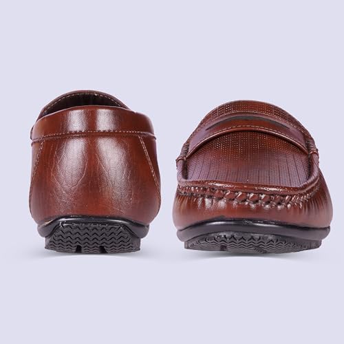 Image of Liberty Men's Leather Loafers Formal Shoes | Stylish Fashionable Slip-On Moccasins | Ideal for Business, Casual, Parties (Available Size in 6 to 10 UK, Black /Brown)