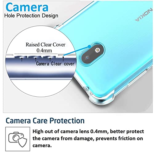 Image of Transparent Silicon Back Cover Compatible with Nokia C01 Plus [Protective + Anti Shock Proof CASE], Nokia C01 Plus Dual Back Cover Case