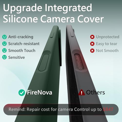 Image of FireNova Magnetic for iPhone Air Case, Compatible with MagSafe, [Integrated Silicone Camera Control Button] [Camera Protection] Microfiber Lining Phone Case for iPhone 17 Air, 6.5 inch, Alpine Green
