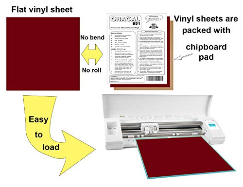 (10) Permanent Adhesive Backed Vinyl Sheets, Compatible With Burgundy Oracal 651 Vinyl Sheets, Craft Vinyl For Indoor/Outdoor Lettering, Marking, Decorating,Car Decals,Window #TOP2