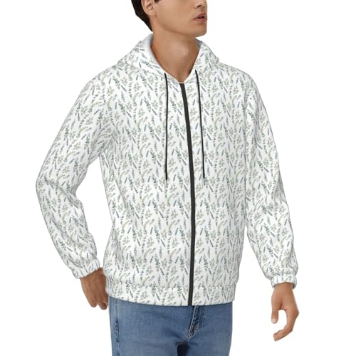 Sweat à capuche homme imprimé eucalyptus coupe décontractée pour l'hiver