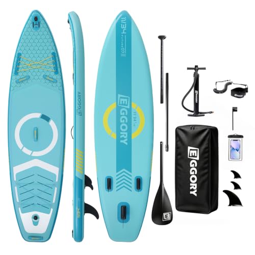 Image of Inflatable Paddle Board, Stand Up Paddle Board | Stable Design with Non-Slip Comfort Deck, Portable Travel Paddle Board