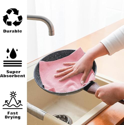 Image of Microfiber Cleaning Cloth 3Roll 60Sheet 12000+Times Washable Ultra Absorbent Lint-Free Tearable&Reusable KitchenTowel for Car-Bike Polishing Washing&Detailing MultipurposeUse Tear-Away(Pink)