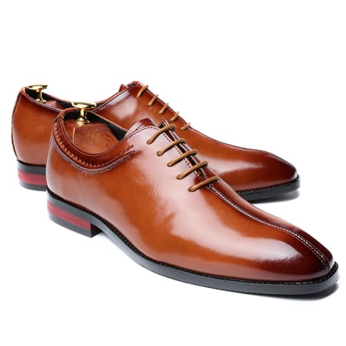 Men's Premium Leather Dress Shoes Oxford Style Formal Retro Lace Up Business Modern Work Wedding Shoes2