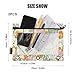KICPOAY Pencil Pouch for 3 Ring Binder Abstract Floral Bright Colors 2 Pack Clear Window Pencil Bags with Zipper Pencil Case
