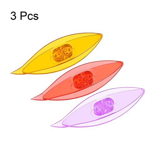 Image of HARFINGTON 3pcs Tatting Shuttles 77x21x11mm Colorful Plastic Shuttles for Lace-Making DIY Hand Craft Tool Knitting Arts Supplies Amber Red Purple