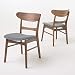 Christopher Knight Home 298967 Idalia Fabric/Walnut Finish Dining Chair (Set of 2), Dark Grey