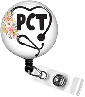 PCT Badge Reel, Patient Care Technician Badge Holder, Nurse Retractable Badge Reel, Patient Care Tech Gift, PCT Medical Badge Reel, Nursing Assistant Badge Clip