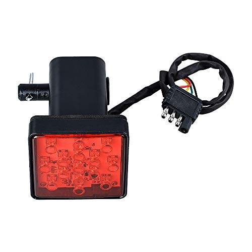 Astra Depot A27-007-AAA-1 Trailer Hitch Receiver Cover With 15-Led Tailight Brake Stop Light Fit 2 Inch Receiver cover