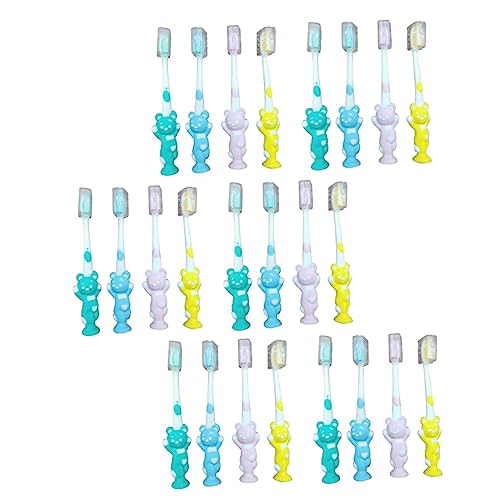 VALICLUD 24 Piezas Cepillos de Dientes para Cerdas Suaves y Diseño Oso Colores Surtidos Cepillo Infantil Seguro y Práctico para Higiene Bucal Diaria