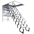 Electric Loft Ladder - Remote Control Alloy Steel Folding Attic Stairs - Safe and Stable Telescoping Pulldown Ladder - 80x120cm/31.5x47in - for Home Use