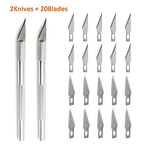 Art Knife Set, Lehosek Precision Hobby Art Utility Knife with Safety Cap Stainless