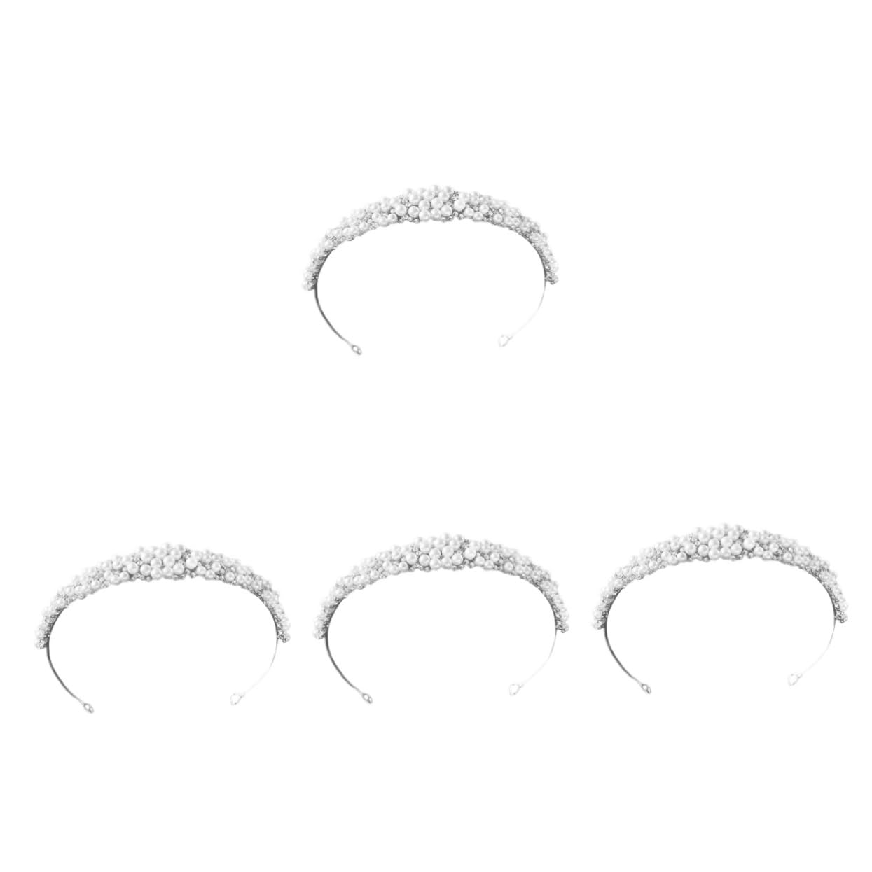 Beavorty 4piezas Diadema De Perlas Imitación y Brillantes Para Novias Accesorios De Pelo Elegantes Para Fiestas y Graduaciones Para Bodas y Eventos Especiales