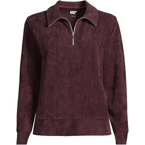 Lands' End Women's Long Sleeve Sport Cord Quarter Zip Pullover3