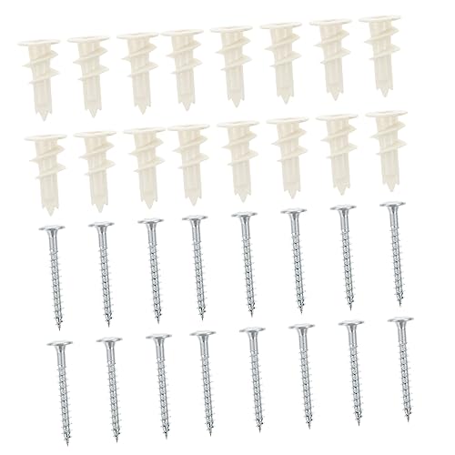 Unomor Expansion Tube for Plasterboard 20 Sets Simple Plastic Expansion Tubes Drywall Screw Hole Filler Dry Wall Screws Anchors