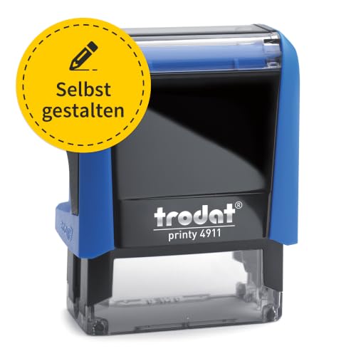 Trodat Printy 4911 Firmenstempel 38x14mm - Gehäuse Blau - Adressstempel