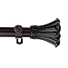 A&F Rod Decor - Flower Curtain Rod 1 inch Diameter, 160-240 inch - Mahogany