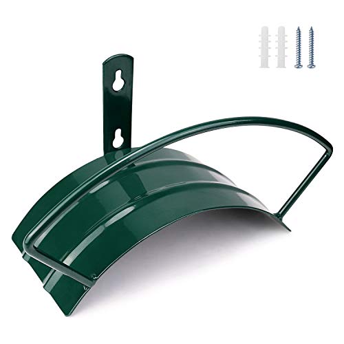 Deluxe Wall Mount Garden Hose Hanger Duty Metal Hose Holder Easily Holds 125 3/4’’ Hose Solid...