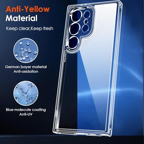 Image of DIZORO for Samsung Galaxy S25 Ultra 5g Case Clear,[30X Anti-Yellowing] Galaxy S25 Ultra Phone Case with Hard Back & Soft Edge,[15FT Mil-Grade Protection] Shockproof Case for Galaxy S25 Ultra