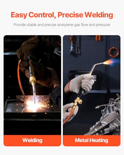 Image of VEVOR Air Acetylene Torch Kit, Acetylene Gas Welding Tool with 149'' Hose, 2 Welding Tips, CGA200 Regulator & Torch Handle, Gas Brazing Welder for Home DIY Industrial Sites (without Gas Cylinder)