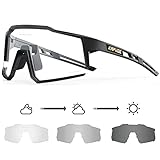 KAPVOE Photochromic Cycling Glasses MTB Clear Mountain Bike Transition Bicycle Sunglasses for Men...