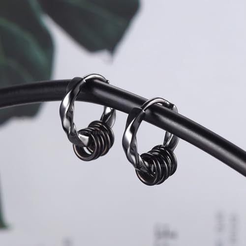Image of Young & Forever Gift Stainless Steel Hoop Stud Earrings for Men and Boys