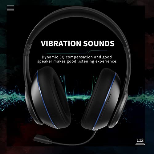 Letton Black Wireless And Wired Gaming Headset With Detachable Mic - Dynamic Eq Compensation Pro Audio, Noise Cancelling Microphone, Ultra-Comfort Over-Ear Headphones #TOP4