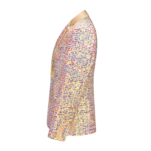 MOGU Mens Sequin Blazer Pants Slim Fit Sport Coats Shiny Gold Dress Suit Jacket Trousers Tuxedo for Prom Party Dinner3