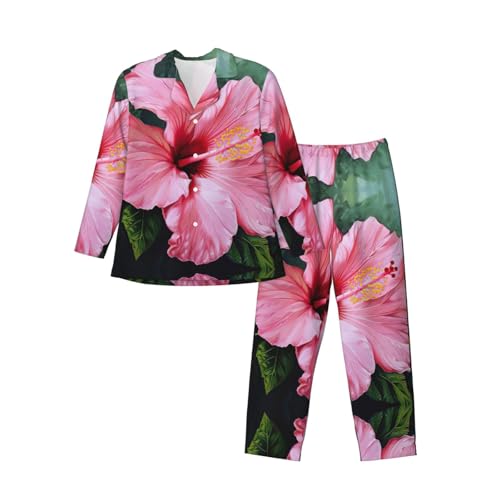 Pyjama floral homme rose idéal pour vos soirées détente et week-ends cocooning
