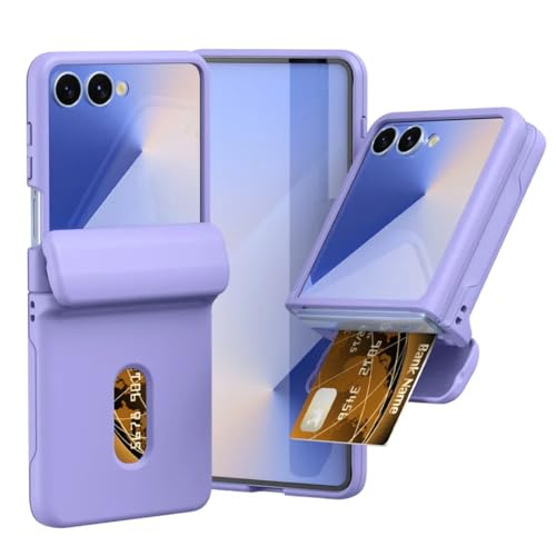 Coque Galaxy Z Flip6 avec charnière et porte-cartes violette